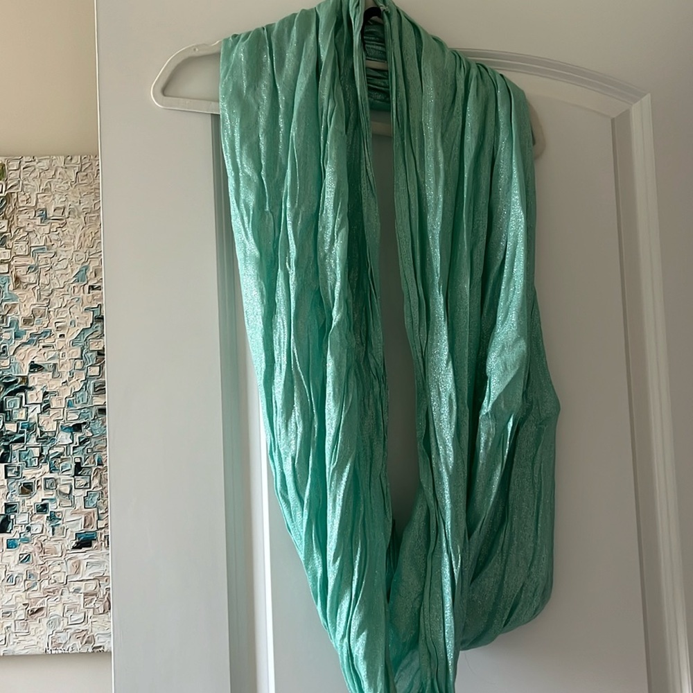 Express mint green shimmer infinity scarf